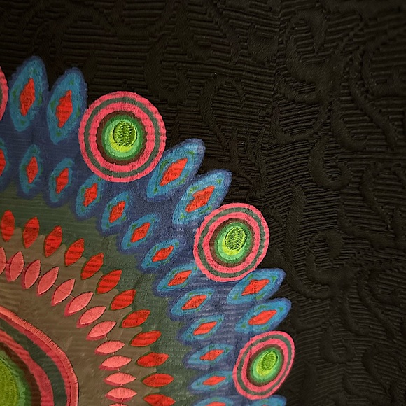 Desigual Vintage Woman’s Embroidered Long Coat, Mid-season, Size Eur 38 - Picture 5 of 6